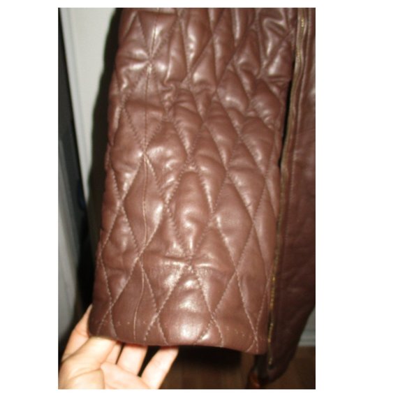 LAUREL  ESCADA BROWN QUILTED LEATHER JACKET SZ 36 - Picture 7 of 10
